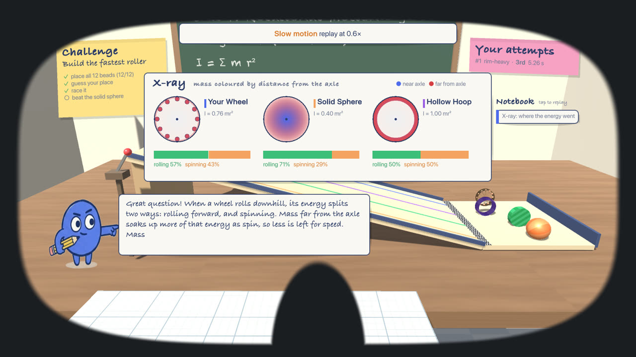 The ScribbleVu lab as students see it in a headset